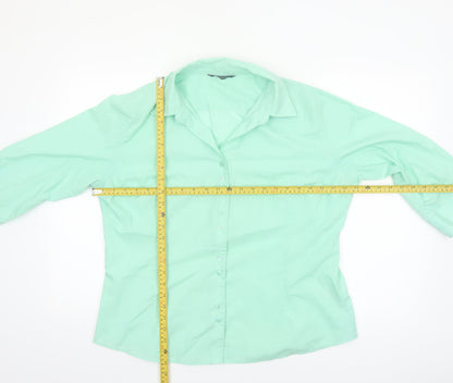 Dunnes Women’s Green Button-Up 3/4 Sleeve Shirt Size 20