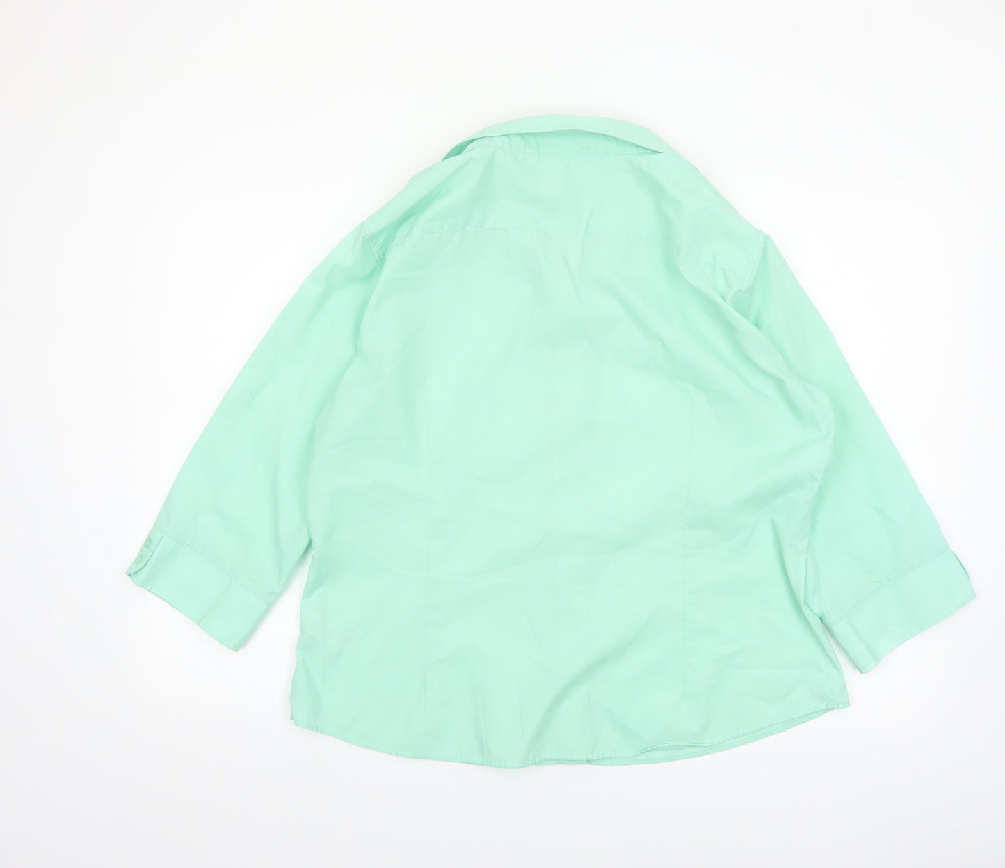 Dunnes Women’s Green Button-Up 3/4 Sleeve Shirt Size 20