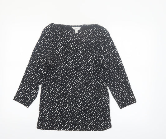 Marks and Spencer Womens Black Polka Dot Cotton Tunic Blouse Size 12
