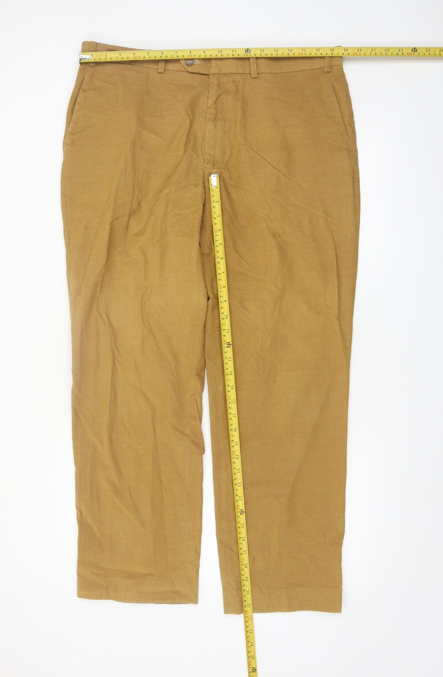 Marks and Spencer Men’s Beige Chino Trousers 38W 31L Cotton Cashmere