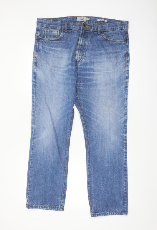 Marks and Spencer Men's Blue Regular Fit Straight Leg Denim Jeans 38W 31L