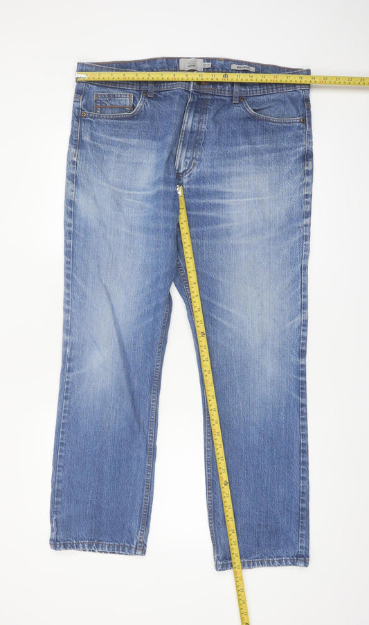 Marks and Spencer Men's Blue Regular Fit Straight Leg Denim Jeans 38W 31L