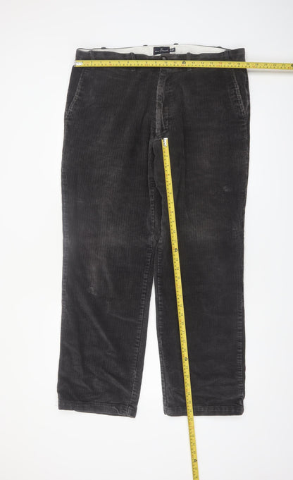 Marks and Spencer Blue Harbour Men's Grey Corduroy Trousers 38W 31L
