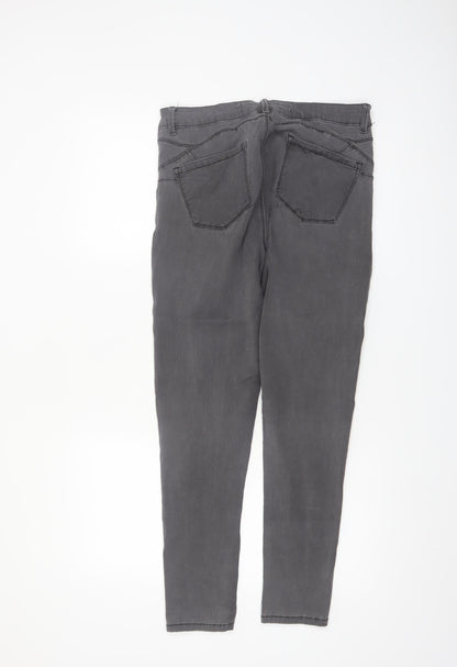 Denim Co Womens Grey Skinny Jeans Size 16 High Rise Stretch Denim