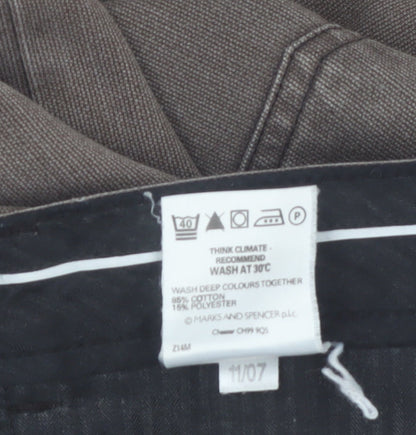 Marks and Spencer Men's Brown Straight Denim Jeans 38W 31L Regular Fit