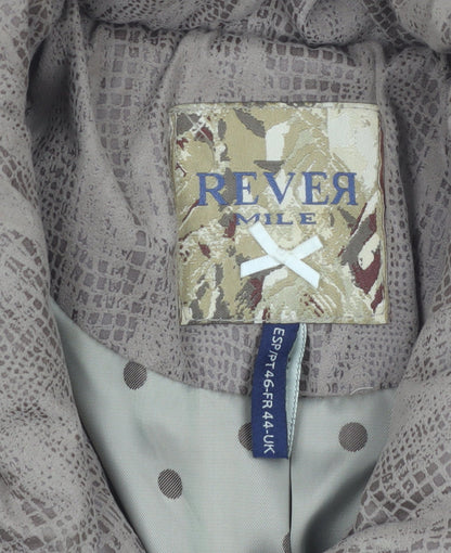Rever Mile Womens Beige Animal Print Mid-Length Coat Size 16