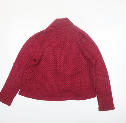 Debenhams Women Red Size 12 Chunky Knit Open Cardigan