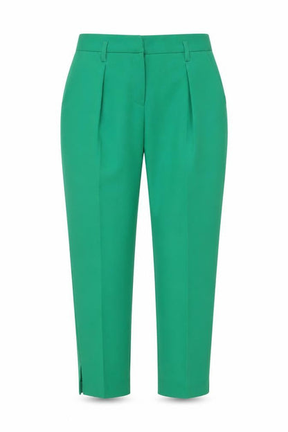 Claudie Pierlot Women Green Cropped Tapered Trousers Size 10