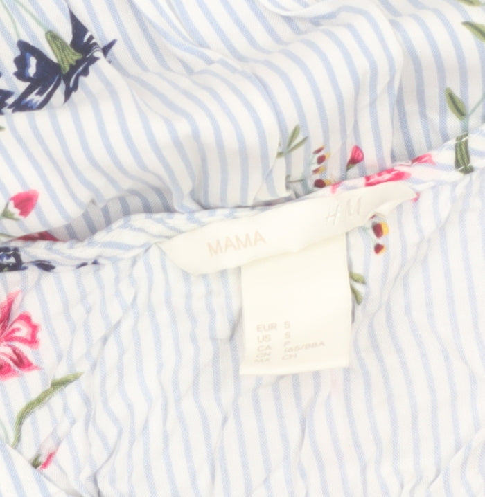H&M Mama Women’s Multicoloured Floral Knee Length A-Line Maternity Dress Size 8