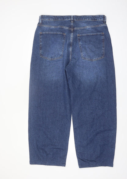 Marks and Spencer Women’s Blue Slouchy Mom Jeans Size 16 Regular Denim