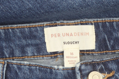 Marks and Spencer Women’s Blue Slouchy Mom Jeans Size 16 Regular Denim