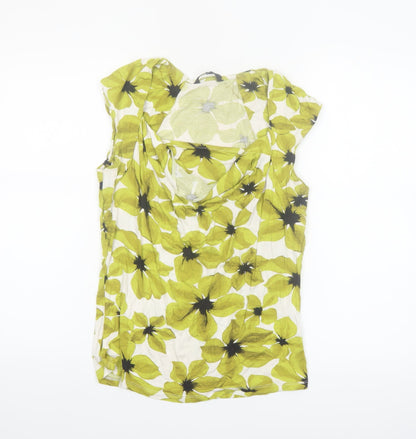 Debenhams Women’s Green Floral Petite Cowl Neck Sleeveless Blouse Size 14