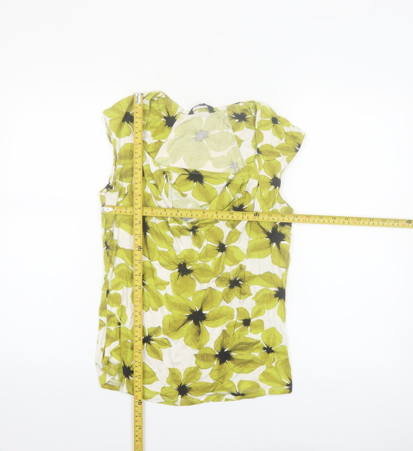 Debenhams Women’s Green Floral Petite Cowl Neck Sleeveless Blouse Size 14
