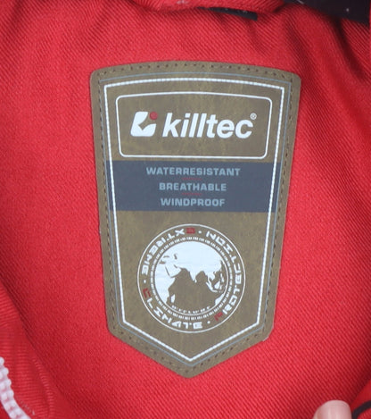 Killtec Women's Red Hooded Parka Jacket Size 14 Waterproof Windproof
