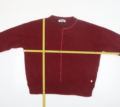 Diesel Women's Burgundy Wool Blend Pullover Jumper Size M