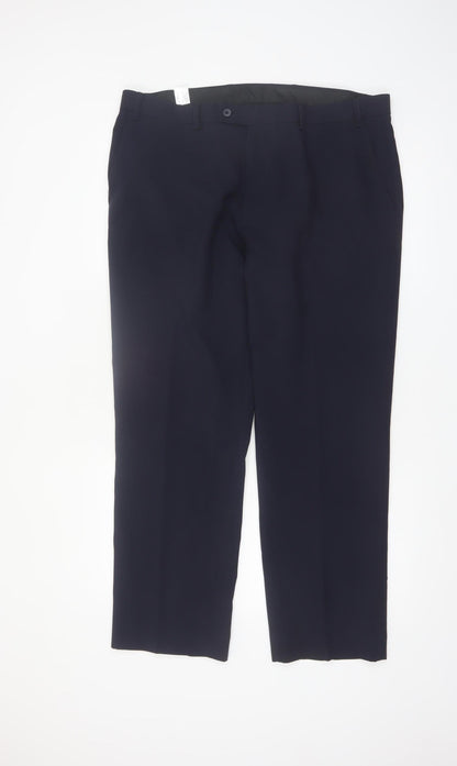 Henri Ross Men's Black Dress Pants 38W 29L Regular Fit Formal Trousers