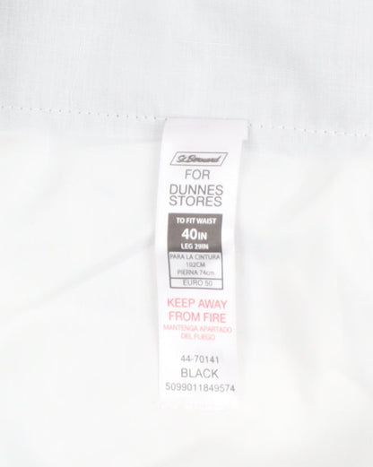 Dunnes Stores Men's Black 40in Regular Fit Dress Pants Trousers