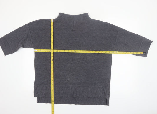 French Connection Womens Grey Mock Neck 3/4 Sleeve Top XS