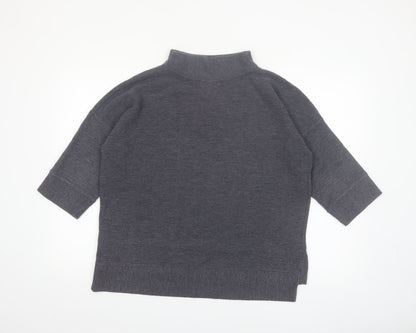 French Connection Womens Grey Mock Neck 3/4 Sleeve Top XS