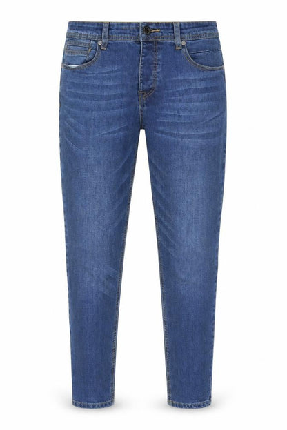 boohooMAN Men's Blue Slim Fit Denim Jeans Size 36 Mid Rise Skinny Style