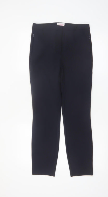 Savida Women's Navy Blue Slim Fit Stretch Dress Trousers Size 10