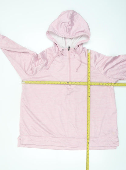 Business Strokes Sport Pink Half Zip Hooded Sweatshirt XL Women's