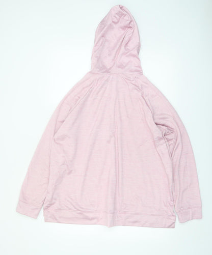 Business Strokes Sport Pink Half Zip Hooded Sweatshirt XL Women's