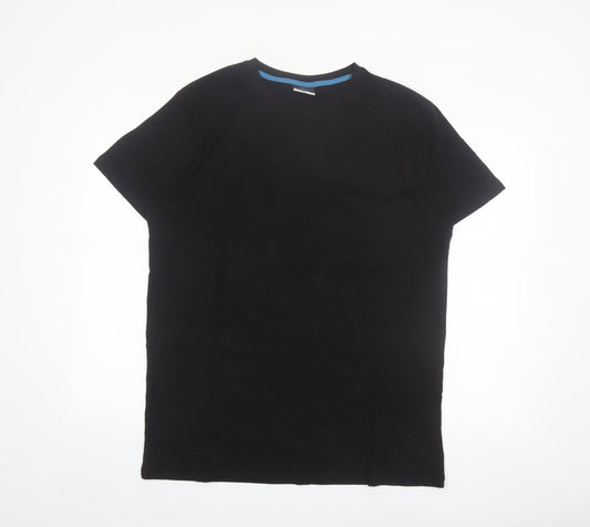Alphar One Mens Black Crew Neck Short Sleeve Cotton T-Shirt XL