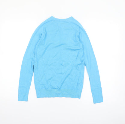 Dunnes Women Blue Crew Neck Long Sleeve Pullover Jumper Size S