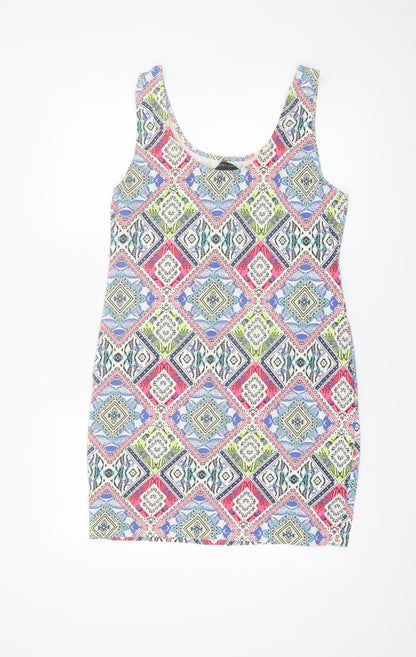 New Look Women’s Multicoloured Geometric Bodycon Dress Size 18