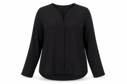 Esmara Women Black Long Sleeve V-Neck Polyester Blouse Size 18