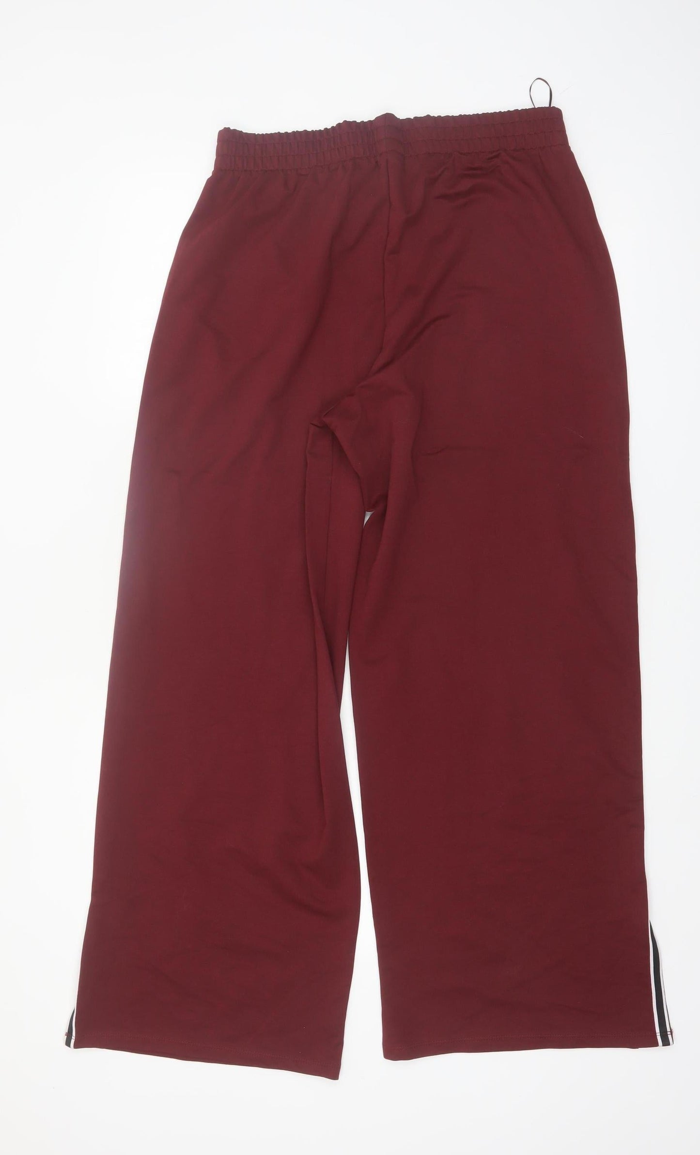 Savida Women Burgundy Wide-Leg Jogger Trousers Size 10