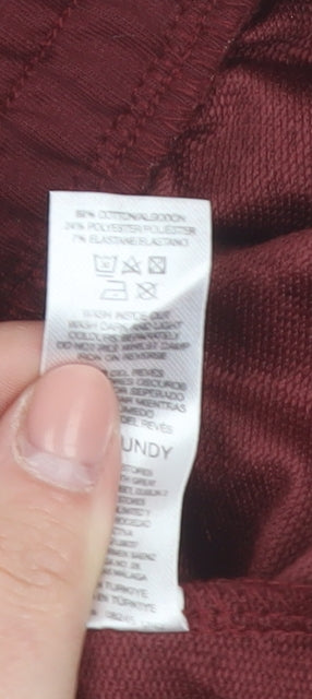 Savida Women Burgundy Wide-Leg Jogger Trousers Size 10