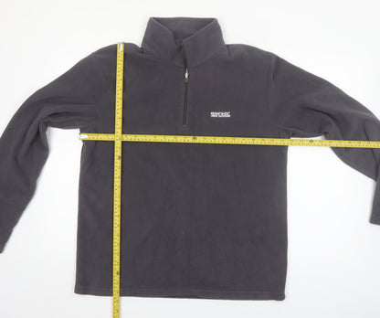 Regatta Mens Grey Fleece 1/4 Zip Pullover Sweatshirt L Outdoor