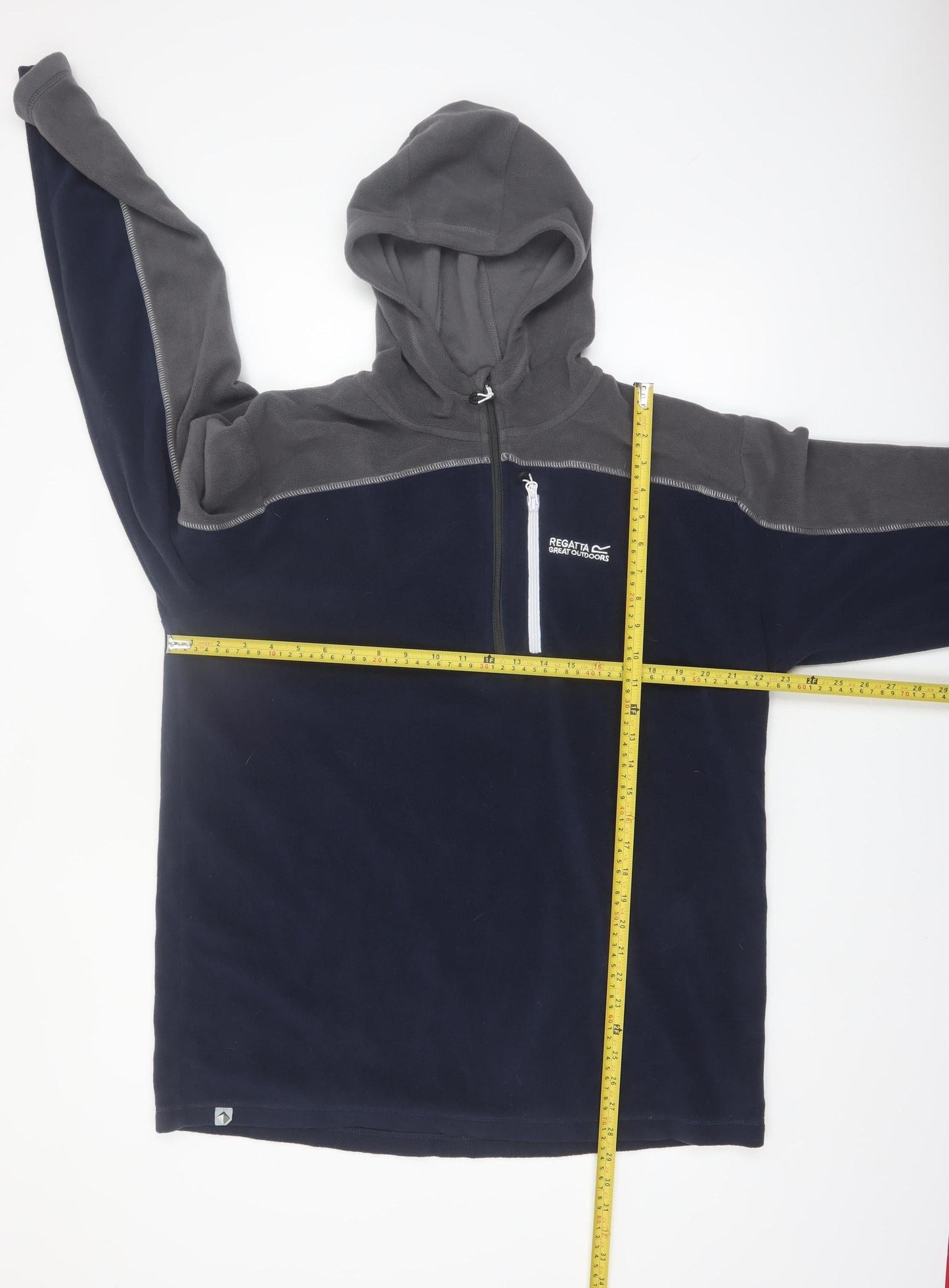 Regatta Men’s Blue Grey Fleece 1/4 Zip Pullover Hoodie 2XL