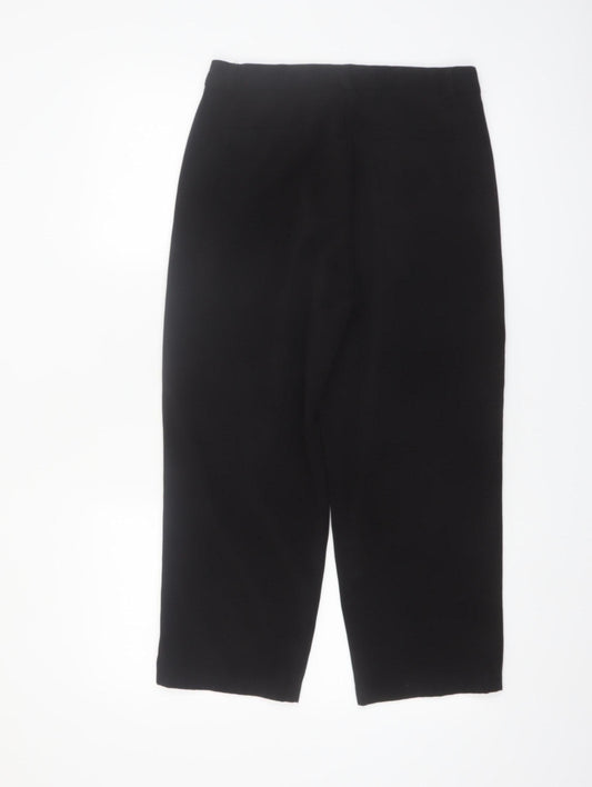 Rant & Rave Women's Black Cropped Trousers Size 10 Stretch Twill