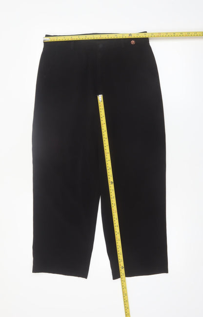 Rant & Rave Women's Black Cropped Trousers Size 10 Stretch Twill