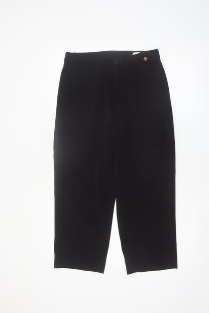 Rant & Rave Women's Black Cropped Trousers Size 10 Stretch Twill