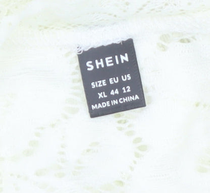 SHEIN Womens Ivory Lace Cropped Bolero Shrug Blouse XL