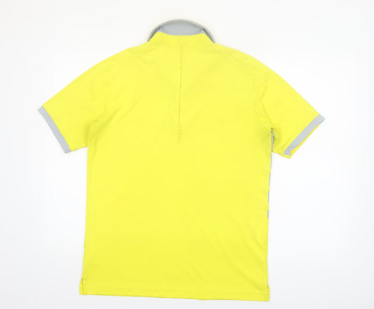Adidas Golf Men's Yellow Short Sleeve Polo Shirt Size L Adizero Style