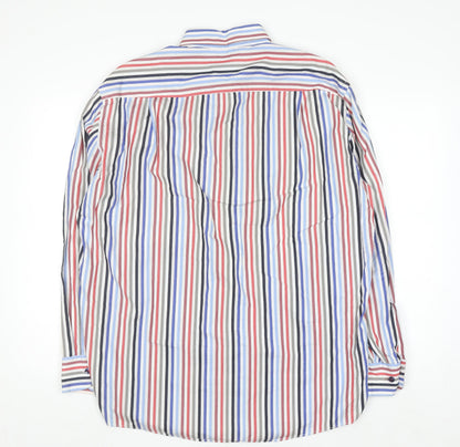 Casa Moda Men's Multicoloured Striped Cotton Button-Up Shirt L