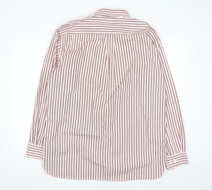 Tommy Hilfiger Men’s Red Striped Button-Down Cotton Shirt L