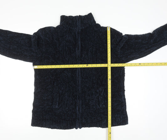 Tex Men's Blue XL Full Zip Chunky Knit Jumper