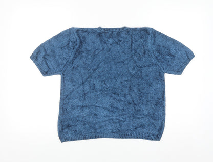 Marks and Spencer Women Blue Short Sleeve Pullover Jumper Size 12