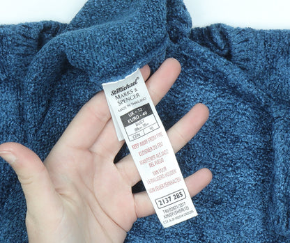 Marks and Spencer Women Blue Short Sleeve Pullover Jumper Size 12