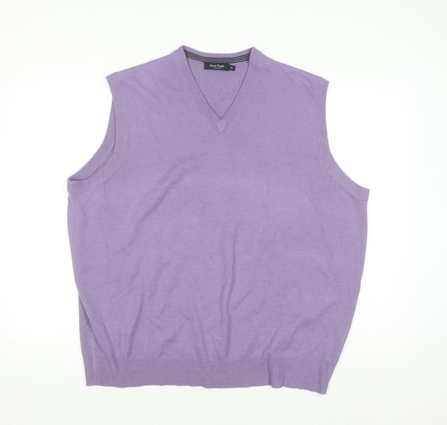 James Pringle Men’s Purple Acrylic V-Neck Sleeveless Jumper XL