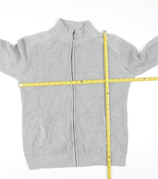 Cedar Wood State Men’s Grey Full Zip Cotton Jumper M