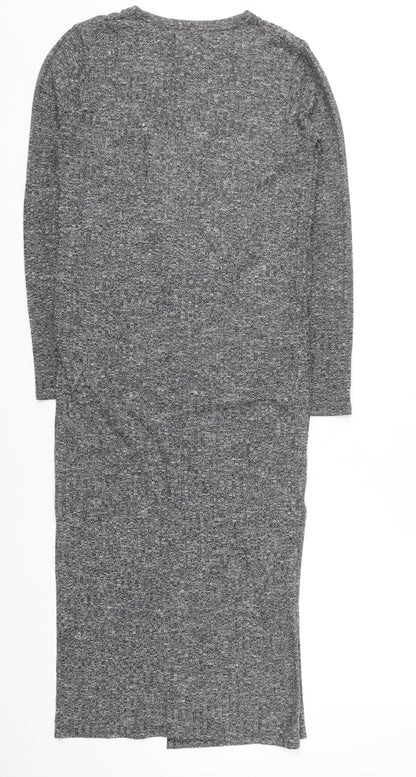 Firetrap Womens Grey Longline Open Knit Cardigan Size 8