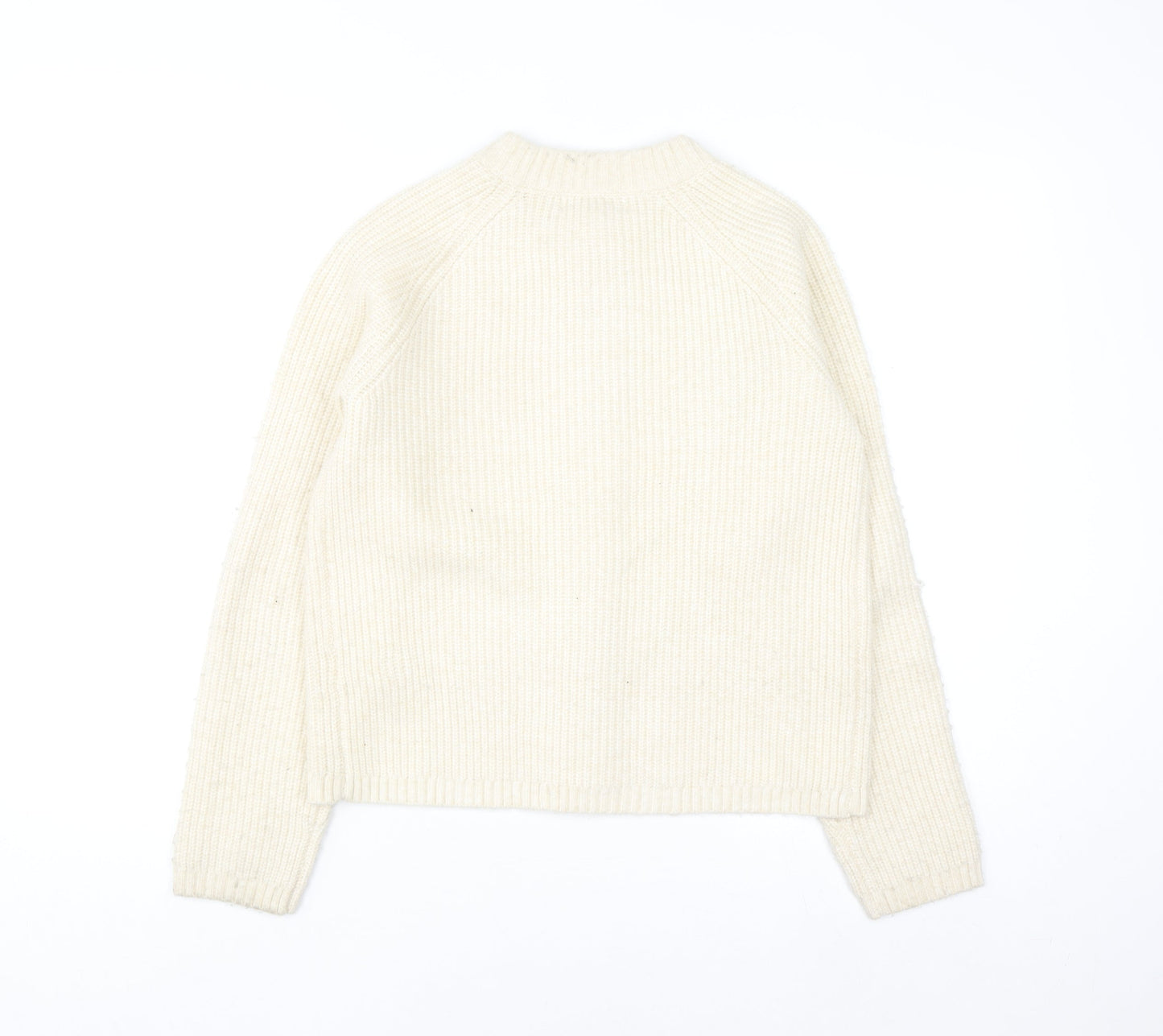 Marks and Spencer Women Ivory Beaded Cardigan S Knit Long Sleeve