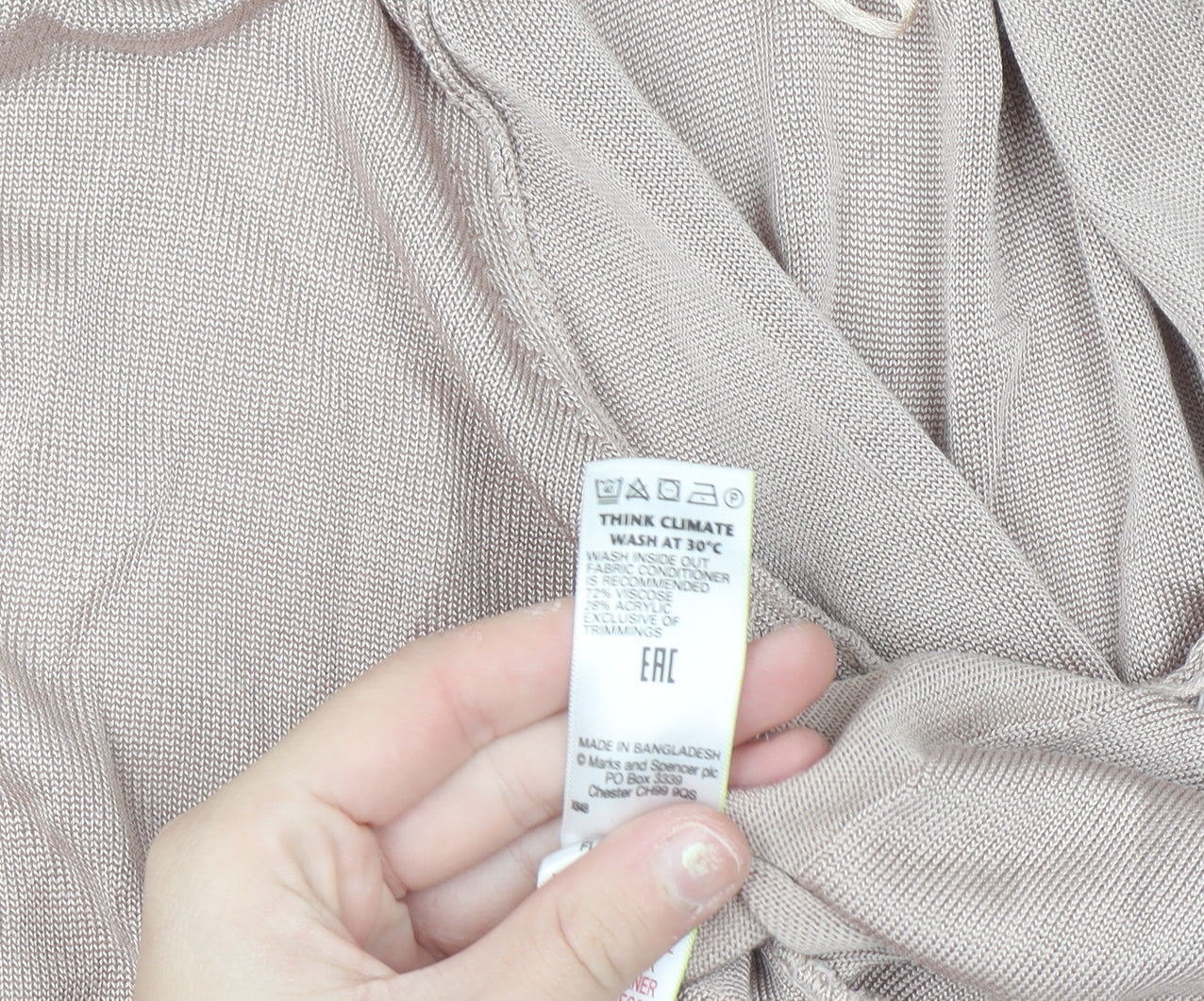 Marks and Spencer Women’s Beige Open Knit Long Sleeve Cardigan Size 18